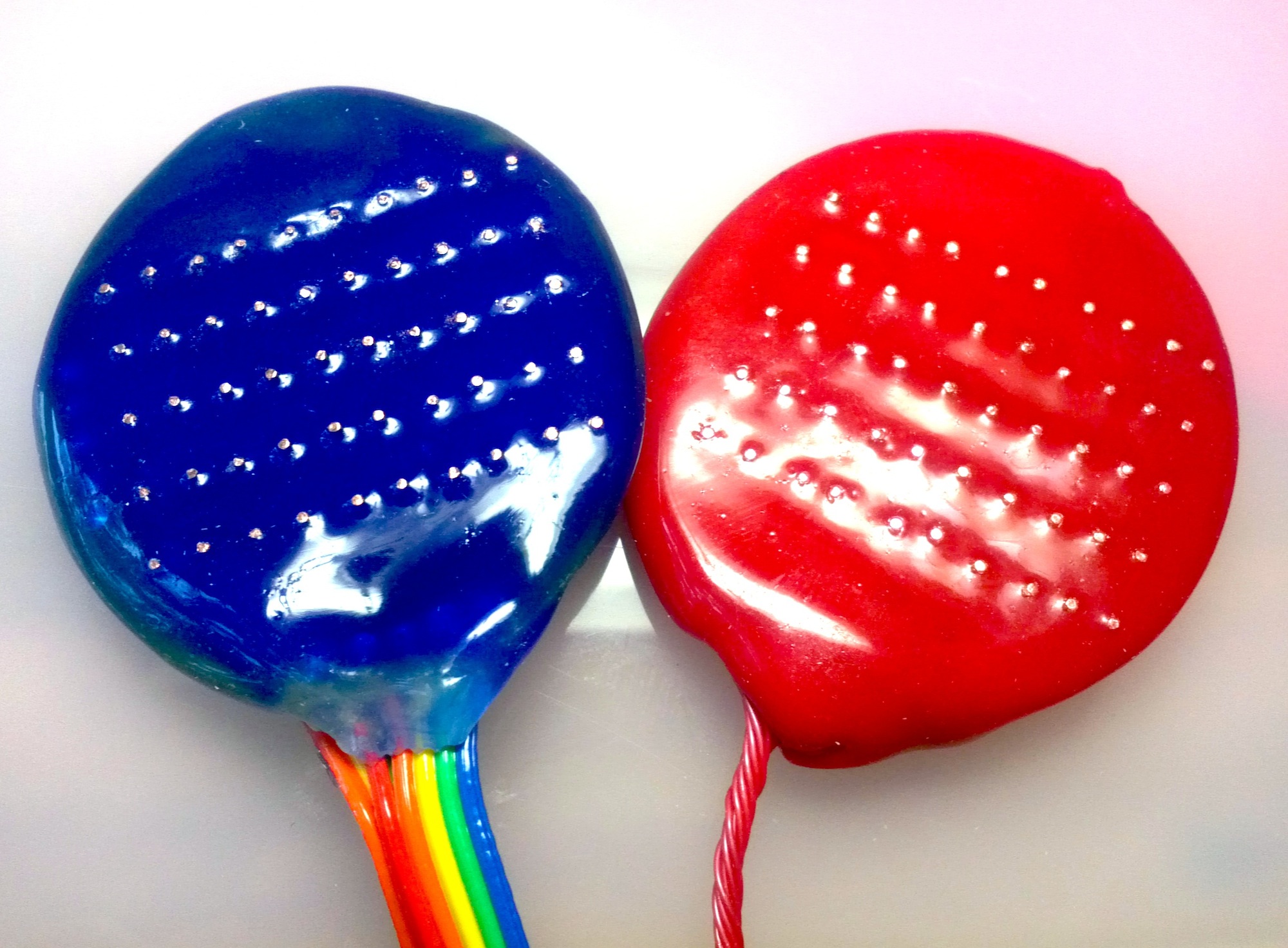 Blue and Red silicone electrode matrix pops